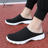 Xajzpa - Men Slippers Summer Mesh Breathable Home Indoor Thick Bottom Slides Fashion Couple Walking