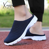 Xajzpa - Men Slippers Summer Mesh Breathable Home Indoor Thick Bottom Slides Fashion Couple Walking