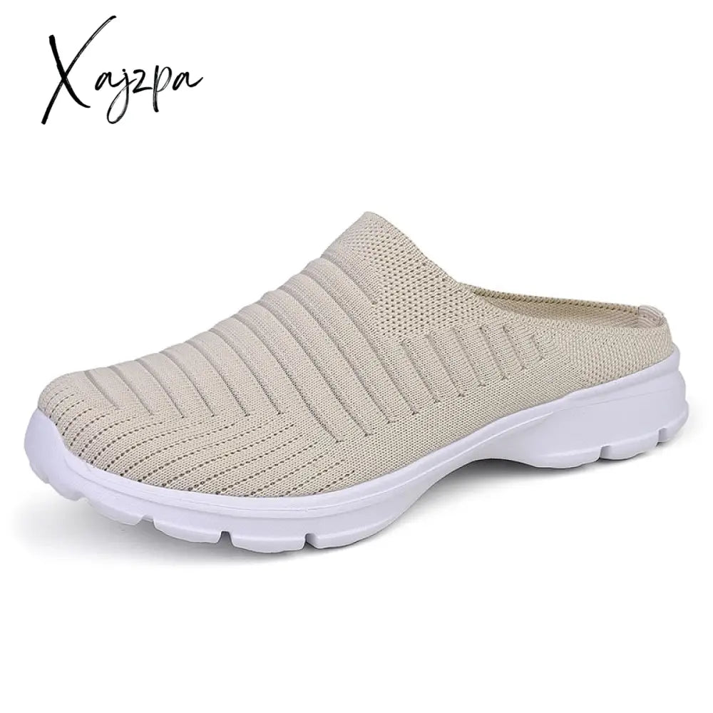 Xajzpa - Men Slippers Summer Mesh Breathable Home Indoor Thick Bottom Slides Fashion Couple Walking
