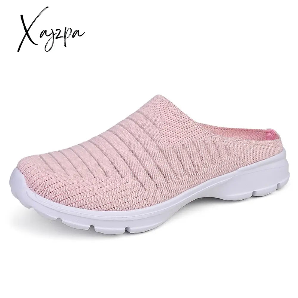 Xajzpa - Men Slippers Summer Mesh Breathable Home Indoor Thick Bottom Slides Fashion Couple Walking