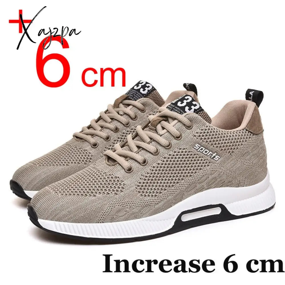 Xajzpa - Men Sneakers Elevator Shoes Hidden Heels Breathable Heightening For Increase Insole 6Cm