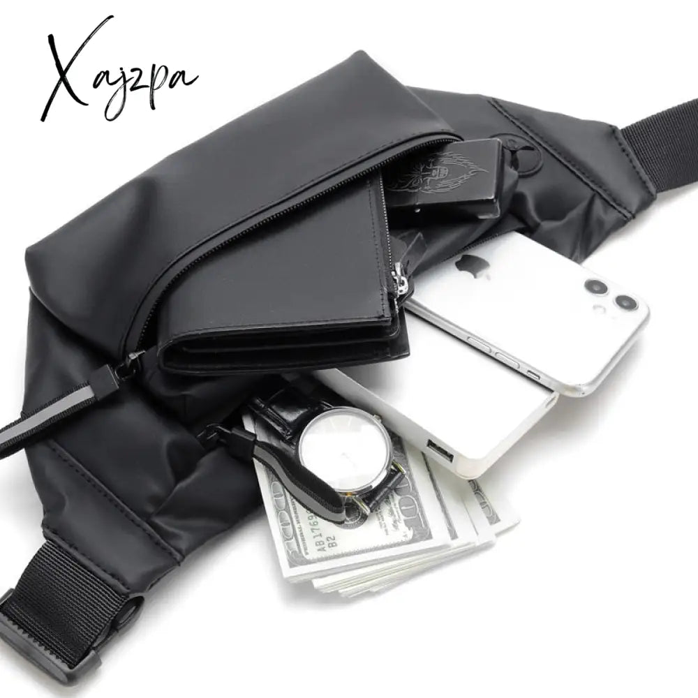 Xajzpa - Men Waist Fanny Pack Hip Bum Belt Bag Money Pouch Travel Fashion Waterproof Oxford Male