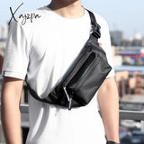 Xajzpa - Men Waist Fanny Pack Hip Bum Belt Bag Money Pouch Travel Fashion Waterproof Oxford Male