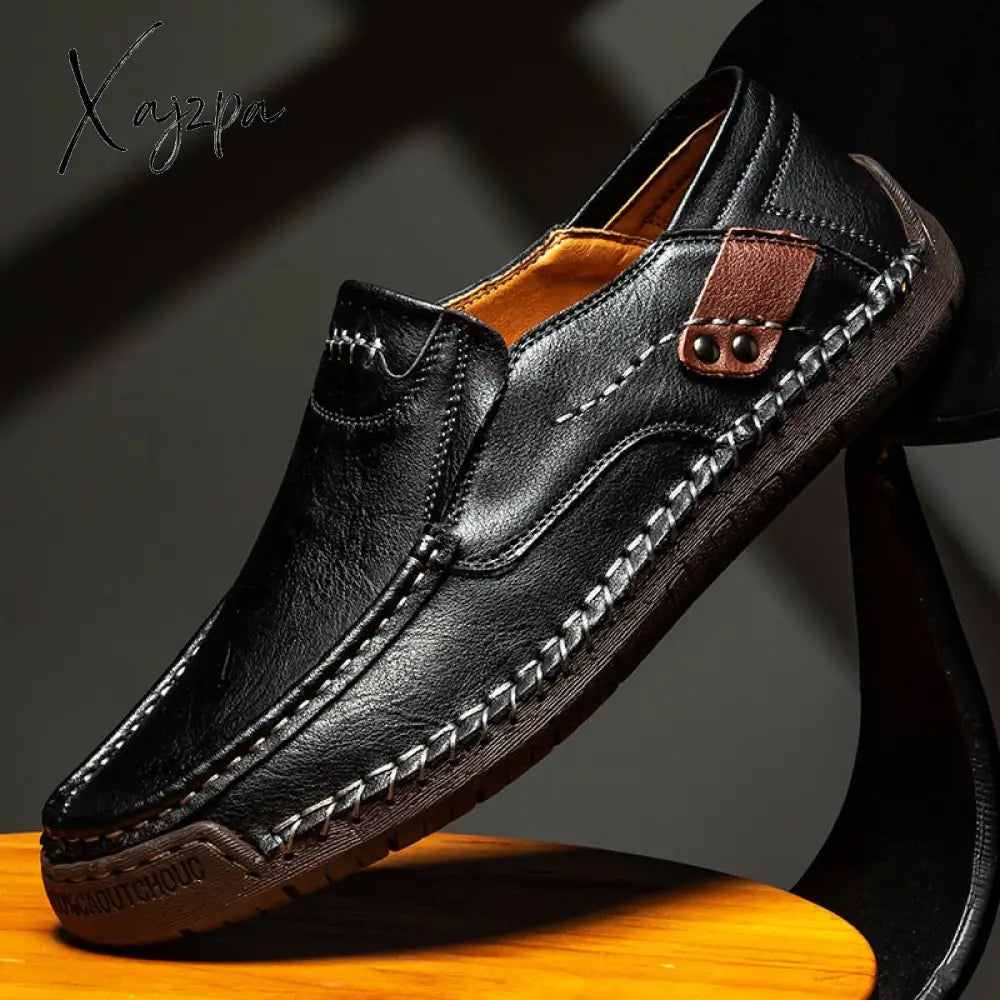 Xajzpa - Men’s Casual Shoes Handmade Mens Style Comfortable Lace Up Moccasins Breathable Loafers