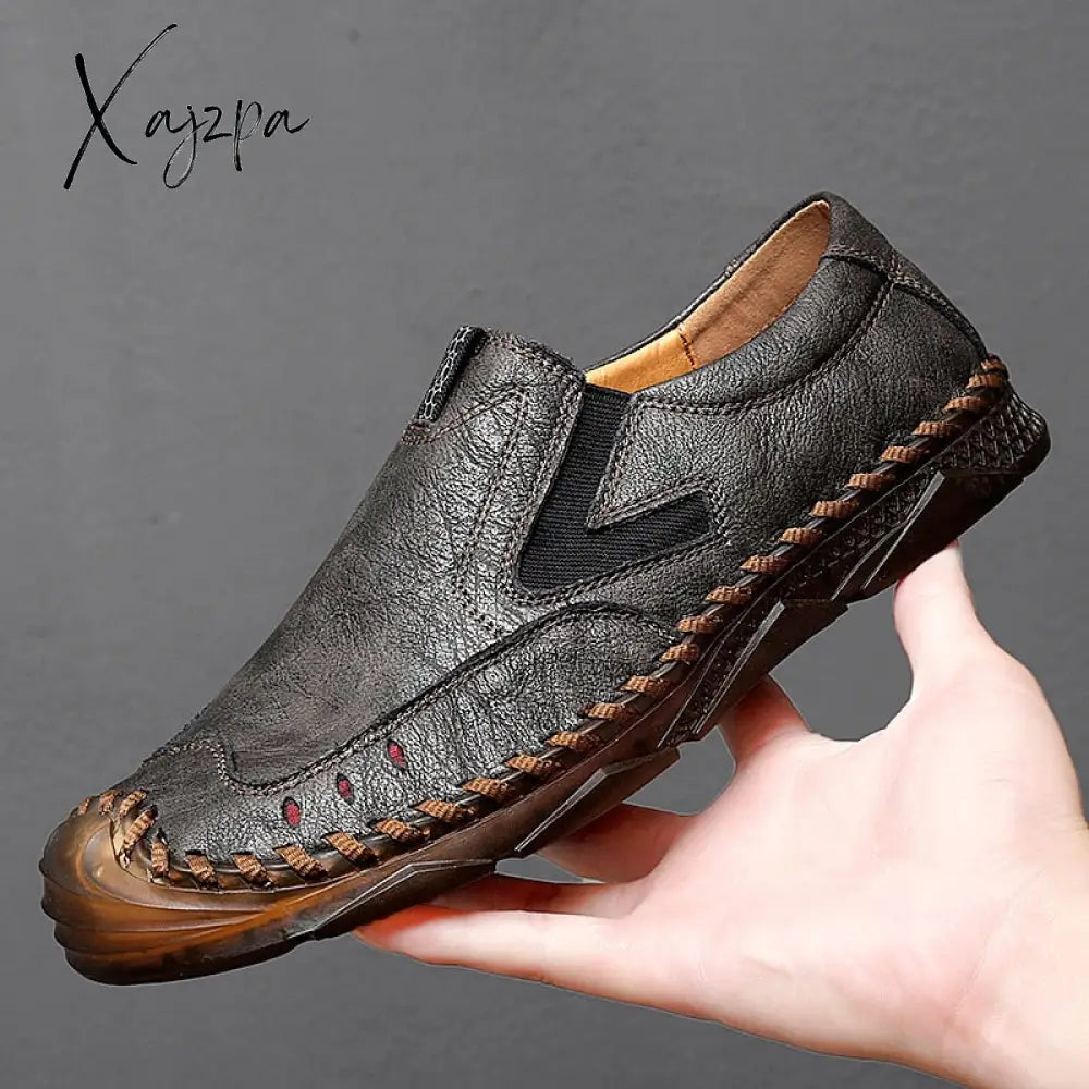 Xajzpa - Men’s Casual Shoes Handmade Mens Style Comfortable Lace Up Moccasins Breathable Loafers