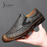 Xajzpa - Men’s Casual Shoes Handmade Mens Style Comfortable Lace Up Moccasins Breathable Loafers