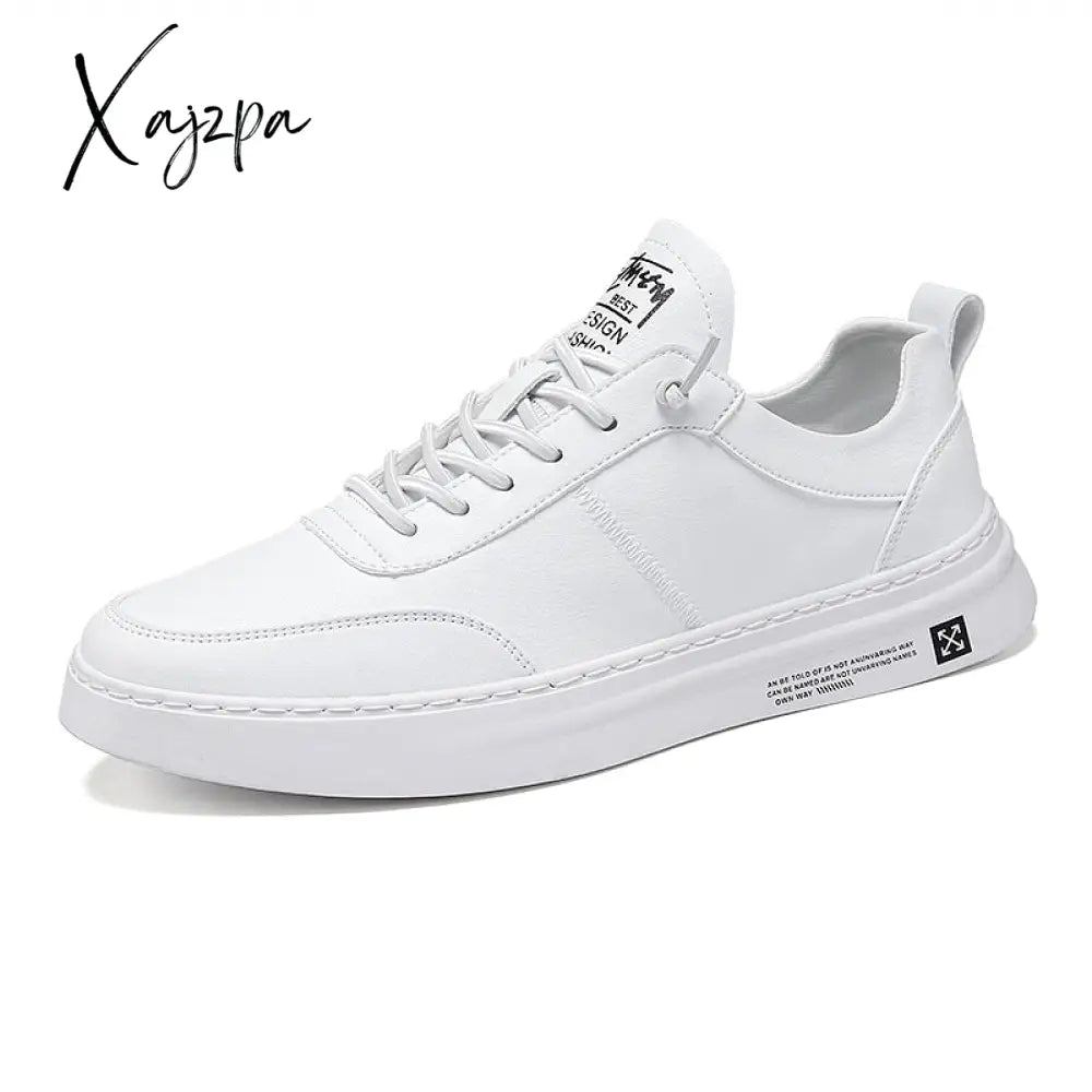 Xajzpa - Men’s Casual Shoes Lightweight Breathable Men Flat Sneakers White Business Travel Tenis