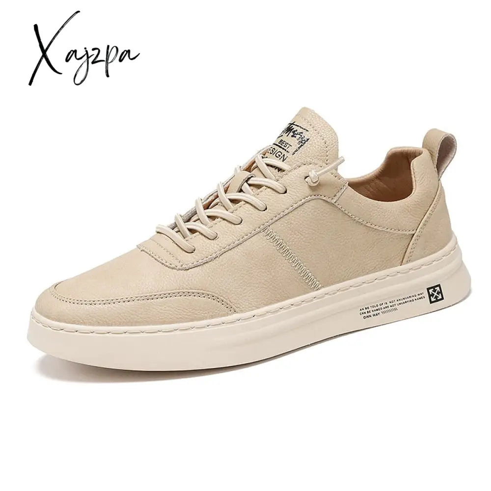 Xajzpa - Men’s Casual Shoes Lightweight Breathable Men Flat Sneakers White Business Travel Tenis