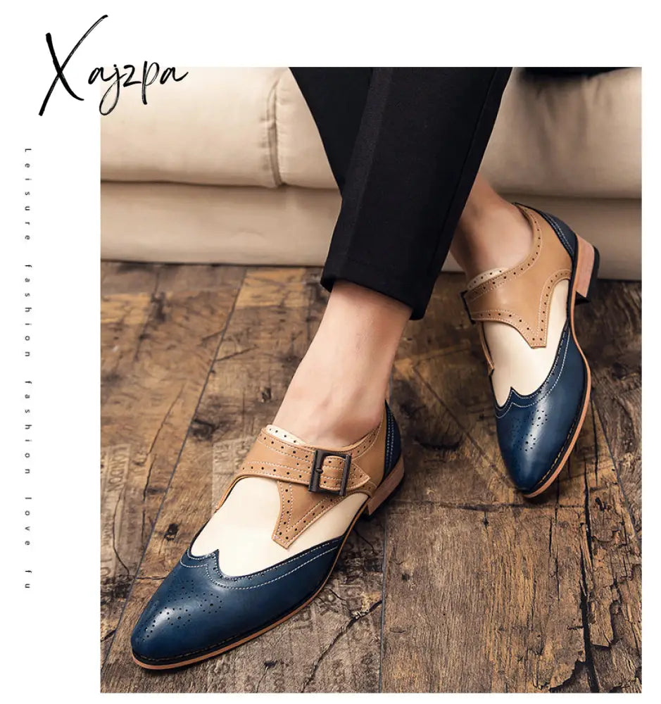 Xajzpa - Men’s Dress Shoes New Fashion Pu Leather Buckle Strap Business Casual High Quality For