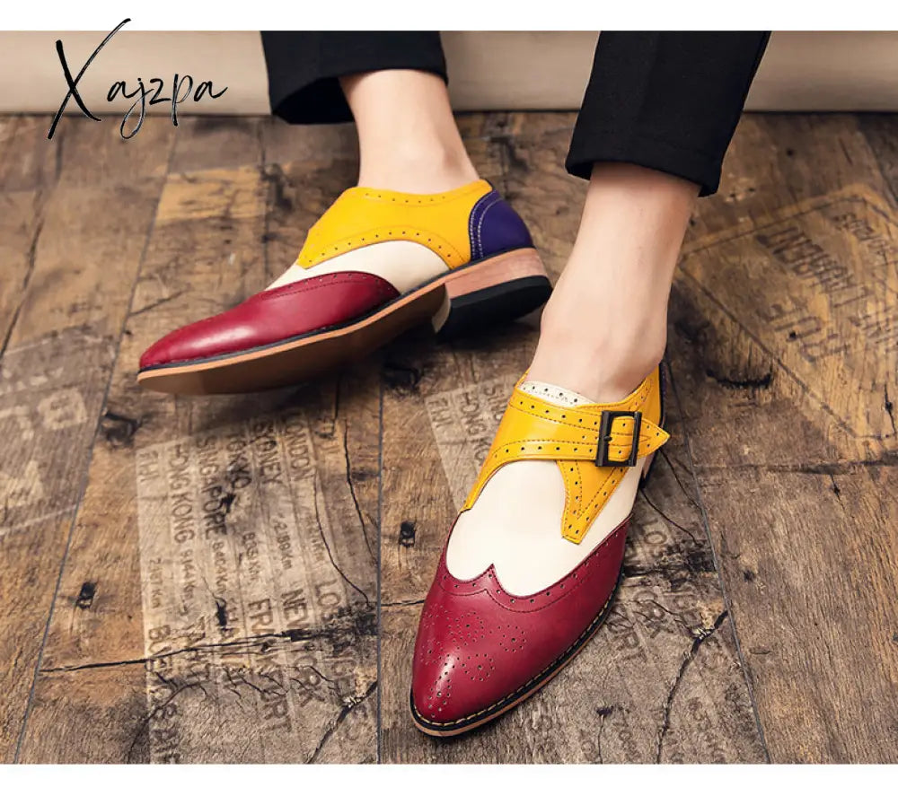 Xajzpa - Men’s Dress Shoes New Fashion Pu Leather Buckle Strap Business Casual High Quality For