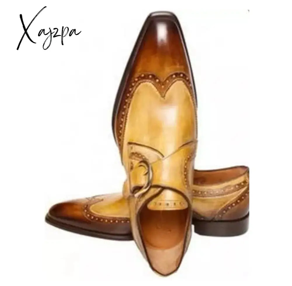 Xajzpa - Men’s Dress Shoes New Fashion Pu Leather Buckle Strap Business Casual High Quality For
