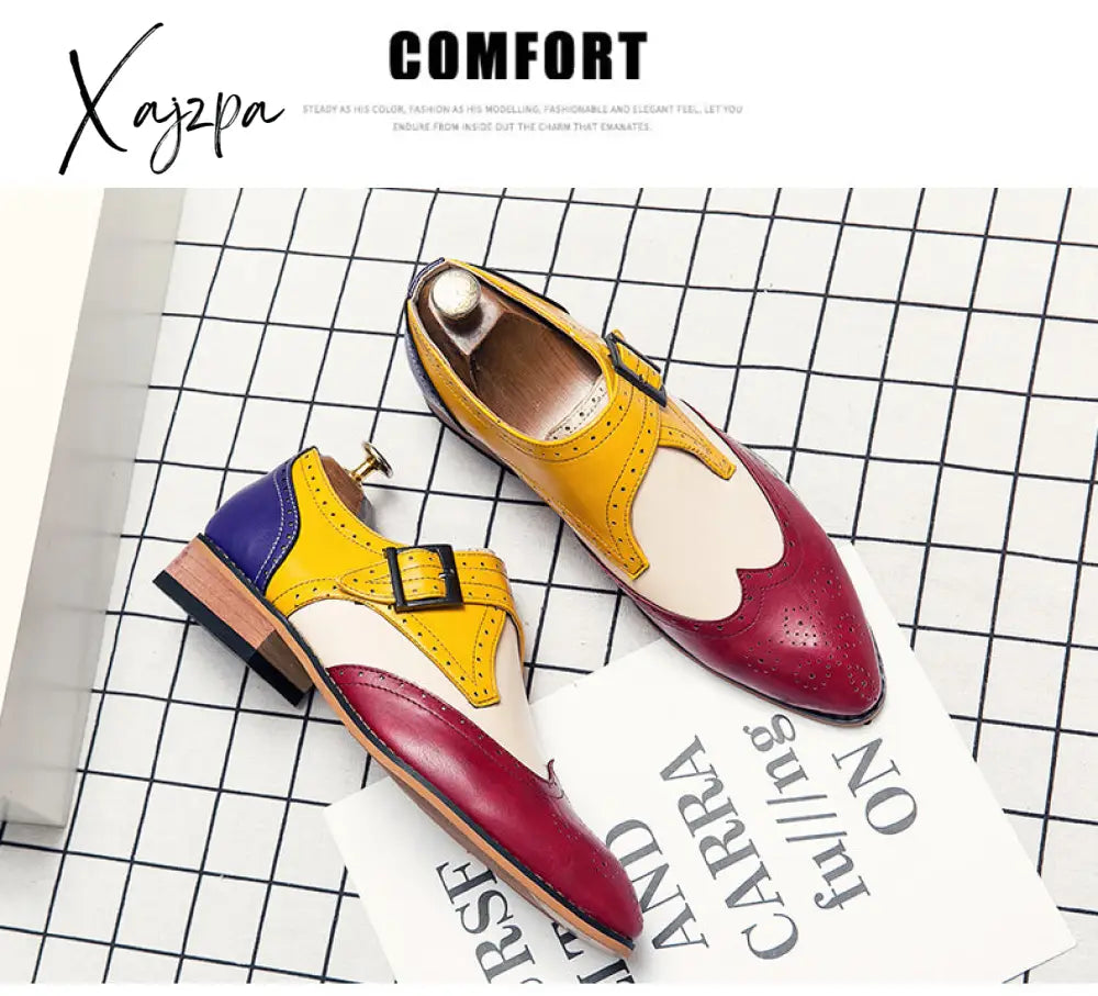 Xajzpa - Men’s Dress Shoes New Fashion Pu Leather Buckle Strap Business Casual High Quality For