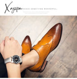 Xajzpa - Men’s Dress Shoes New Fashion Pu Leather Buckle Strap Business Casual High Quality For