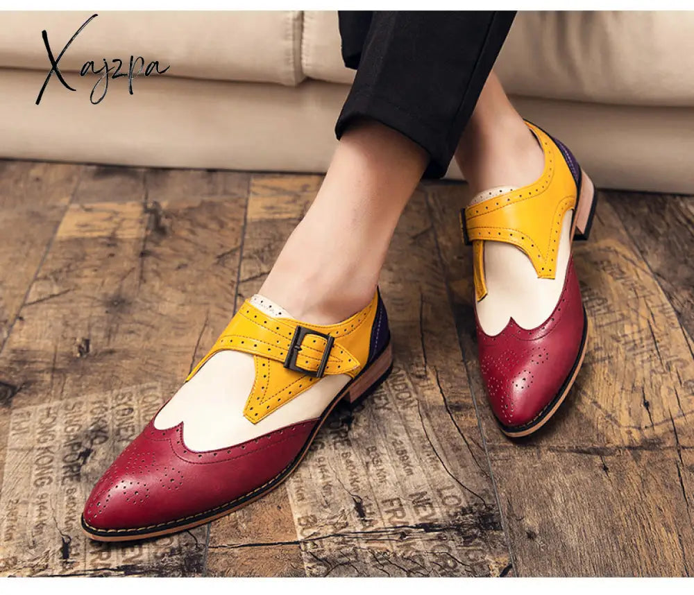Xajzpa - Men’s Dress Shoes New Fashion Pu Leather Buckle Strap Business Casual High Quality For
