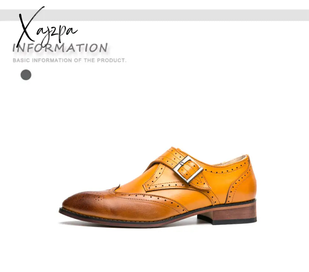 Xajzpa - Men’s Dress Shoes New Fashion Pu Leather Buckle Strap Business Casual High Quality For
