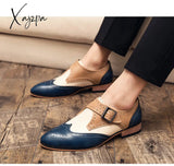 Xajzpa - Men’s Dress Shoes New Fashion Pu Leather Buckle Strap Business Casual High Quality For