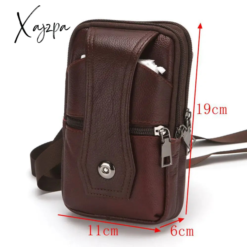 Xajzpa - Men’s High Quality Pu Waist Bag Business Casual Magnetic Ag Leather Belt Holder For Man