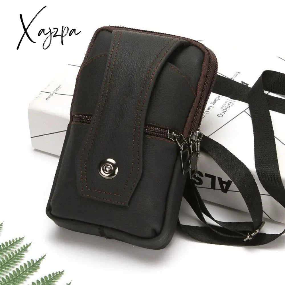 Xajzpa - Men’s High Quality Pu Waist Bag Business Casual Magnetic Ag Leather Belt Holder For Man