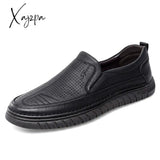 Xajzpa - Men’s Loafers Fashion Leather Flats Classics Driving Shoes Comfortable Rubber Platform