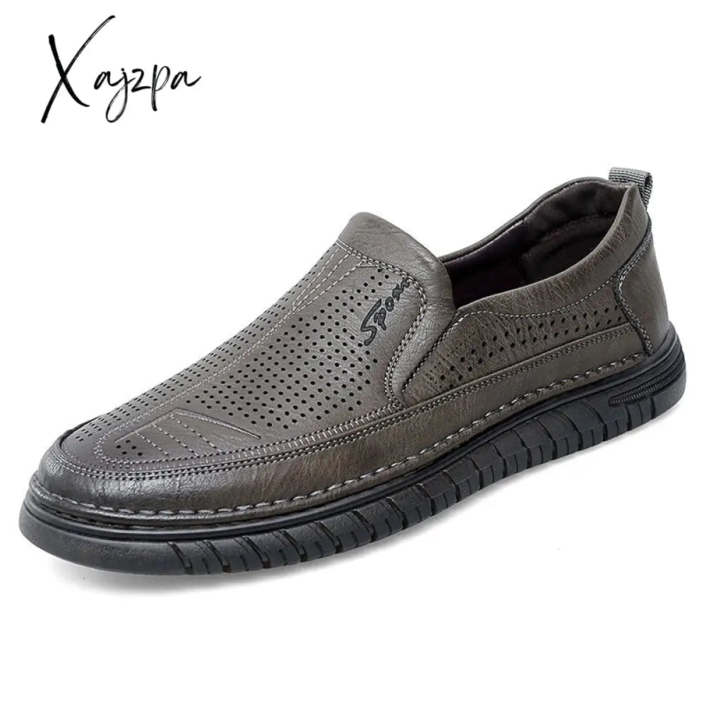 Xajzpa - Men’s Loafers Fashion Leather Flats Classics Driving Shoes Comfortable Rubber Platform