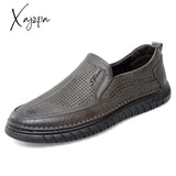 Xajzpa - Men’s Loafers Fashion Leather Flats Classics Driving Shoes Comfortable Rubber Platform