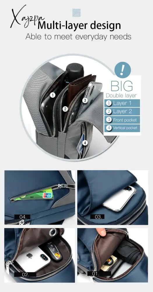 Xajzpa - Men’s Messenger Bag Shoulder Oxford Cloth Chest Bags Crossbody Casual Messenger Bags Man