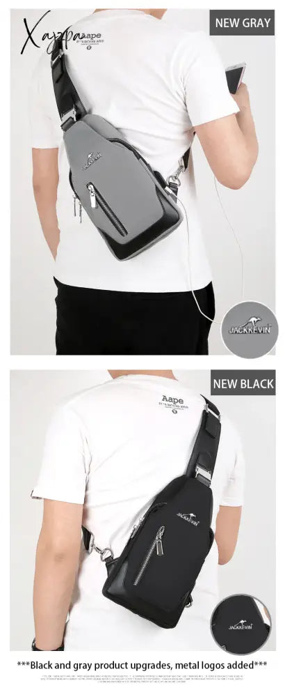 Xajzpa - Men’s Messenger Bag Shoulder Oxford Cloth Chest Bags Crossbody Casual Messenger Bags Man