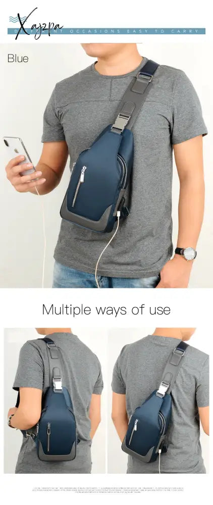 Xajzpa - Men’s Messenger Bag Shoulder Oxford Cloth Chest Bags Crossbody Casual Messenger Bags Man
