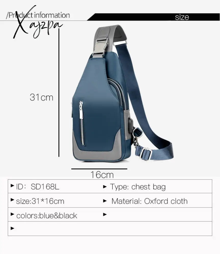 Xajzpa - Men’s Messenger Bag Shoulder Oxford Cloth Chest Bags Crossbody Casual Messenger Bags Man