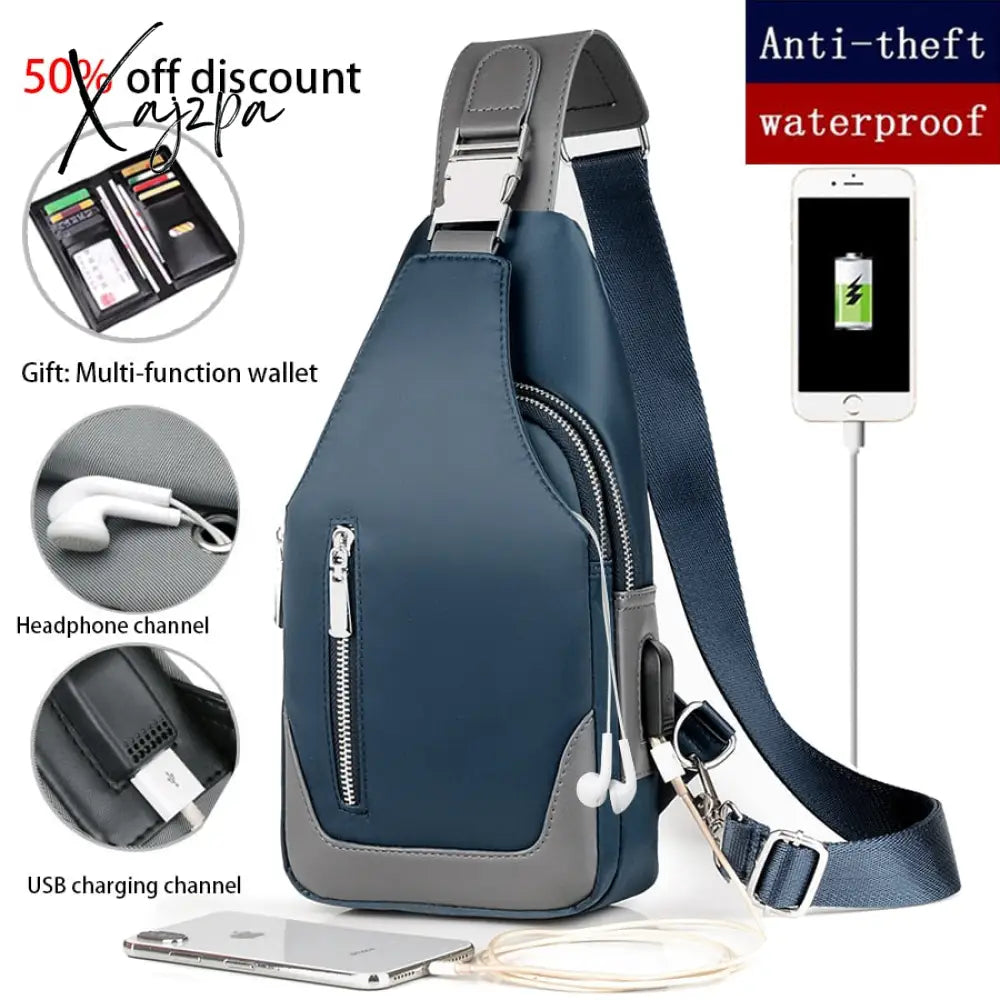 Xajzpa - Men’s Messenger Bag Shoulder Oxford Cloth Chest Bags Crossbody Casual Messenger Bags Man
