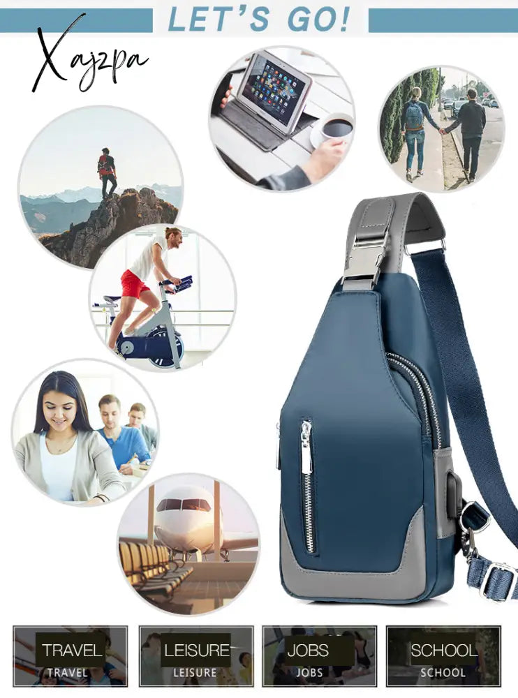 Xajzpa - Men’s Messenger Bag Shoulder Oxford Cloth Chest Bags Crossbody Casual Messenger Bags Man
