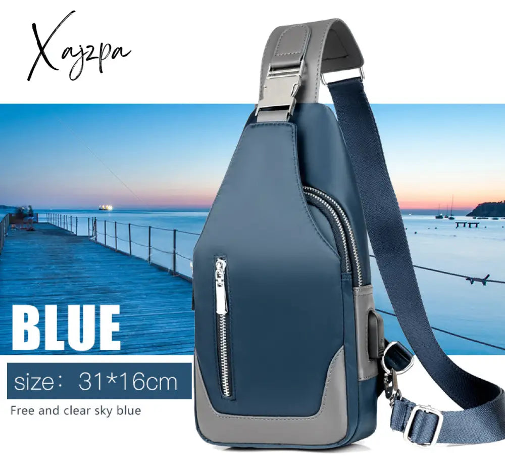 Xajzpa - Men’s Messenger Bag Shoulder Oxford Cloth Chest Bags Crossbody Casual Messenger Bags Man