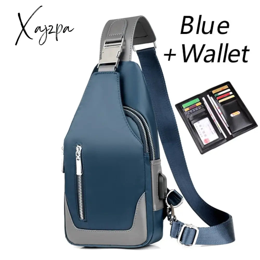 Xajzpa - Men’s Messenger Bag Shoulder Oxford Cloth Chest Bags Crossbody Casual Messenger Bags Man