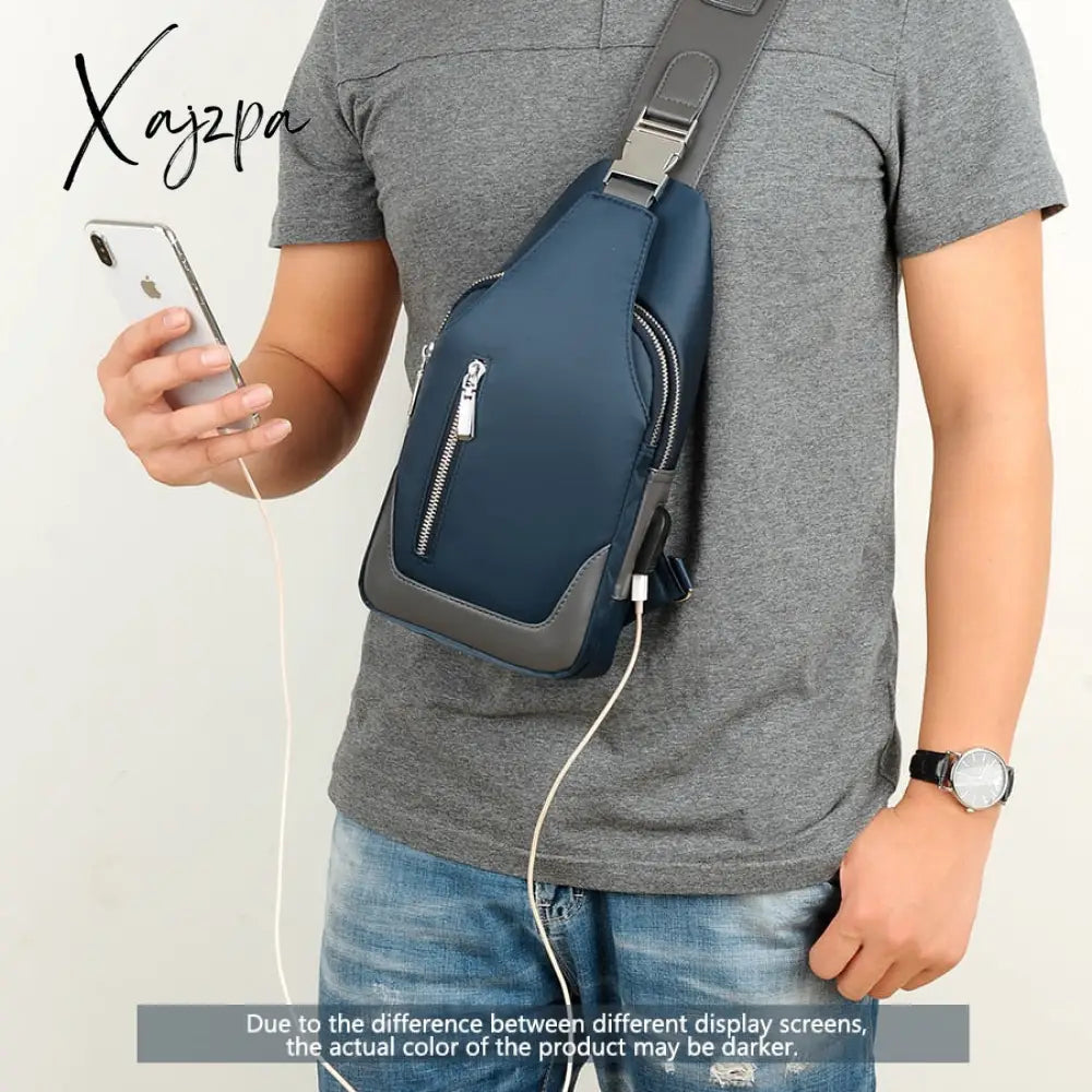 Xajzpa - Men’s Messenger Bag Shoulder Oxford Cloth Chest Bags Crossbody Casual Messenger Bags Man