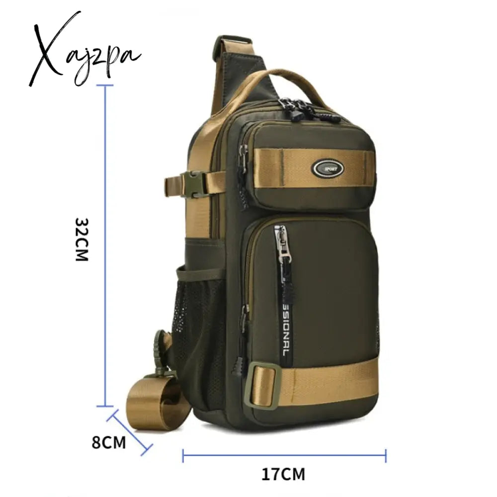 Xajzpa - Men’s Multi-Function Shoulder Bag Fashion Waterproof Chest Travel Cross Body Messenger