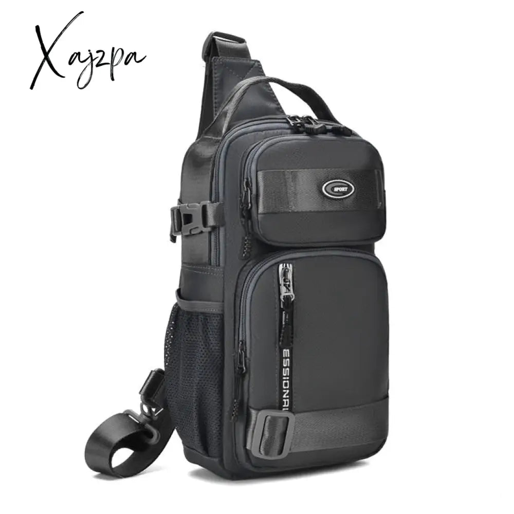 Xajzpa - Men’s Multi-Function Shoulder Bag Fashion Waterproof Chest Travel Cross Body Messenger