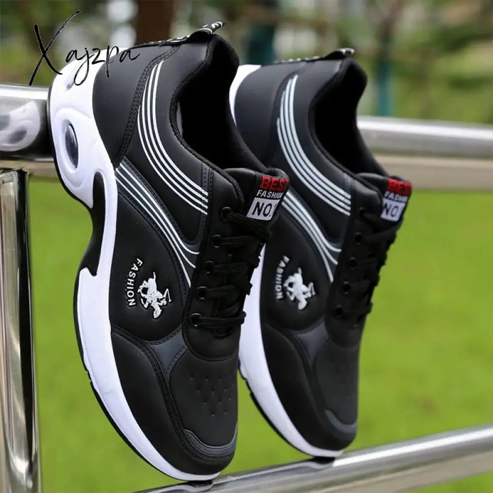 Xajzpa - Men’s Pu Leather Autumn Shoes Boys Casual Sneakers Man Tennis Fashion Men White Trainers