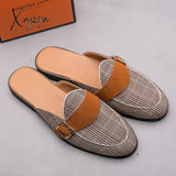 Xajzpa - Men’s Sandals Mesh Dress Shoes Gingham Business Fashion Slippers Size 38-44 Free