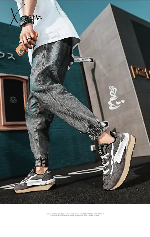 Xajzpa - Men’s Sneakers Male Shoes Increas Casual Running Mesh Breathable Walking Zapatillas Hombre