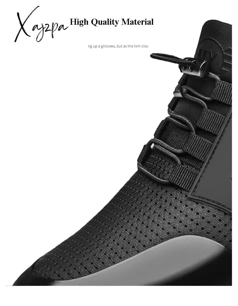Xajzpa - Men’s Sneakers Quality 6Cm Increasing British Shoes New Breathable Summer Casual Big