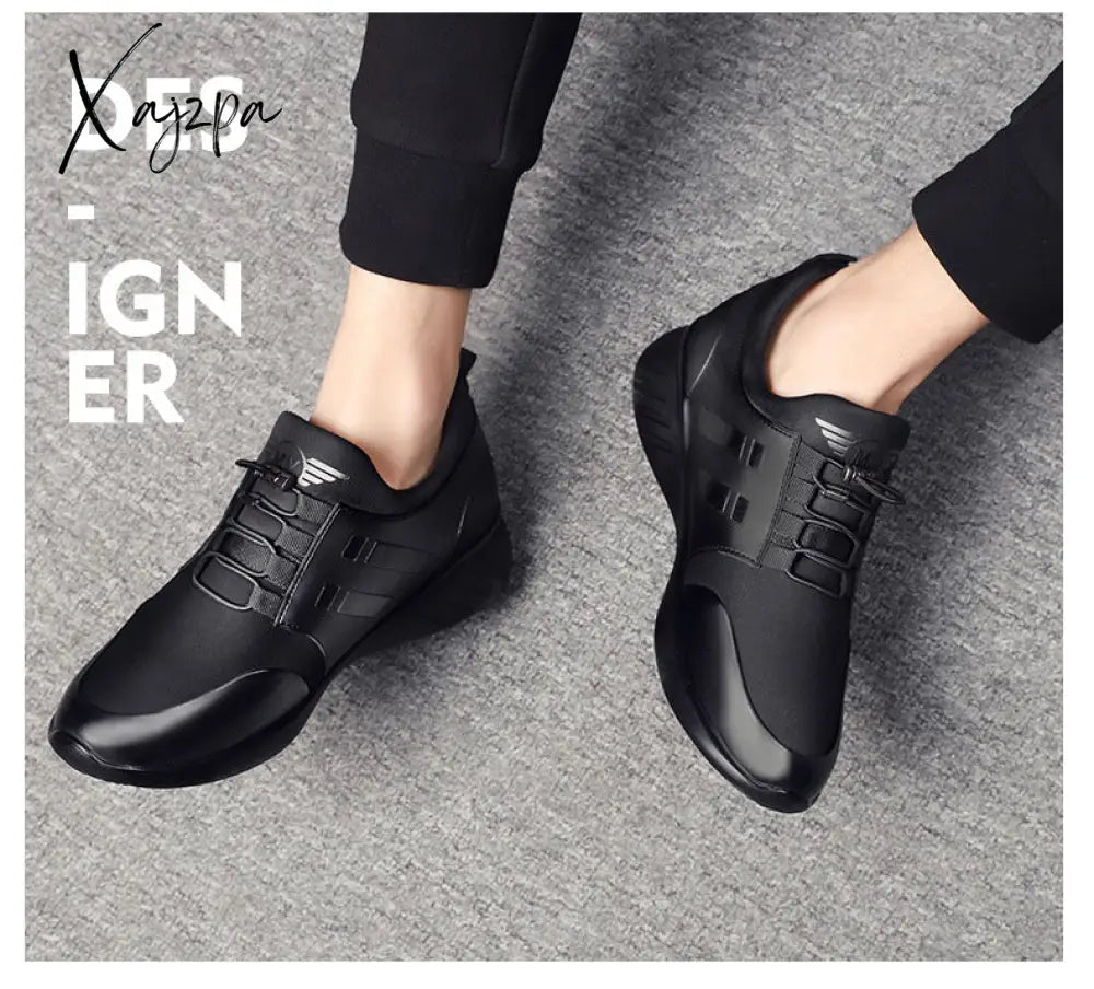 Xajzpa - Men’s Sneakers Quality 6Cm Increasing British Shoes New Breathable Summer Casual Big