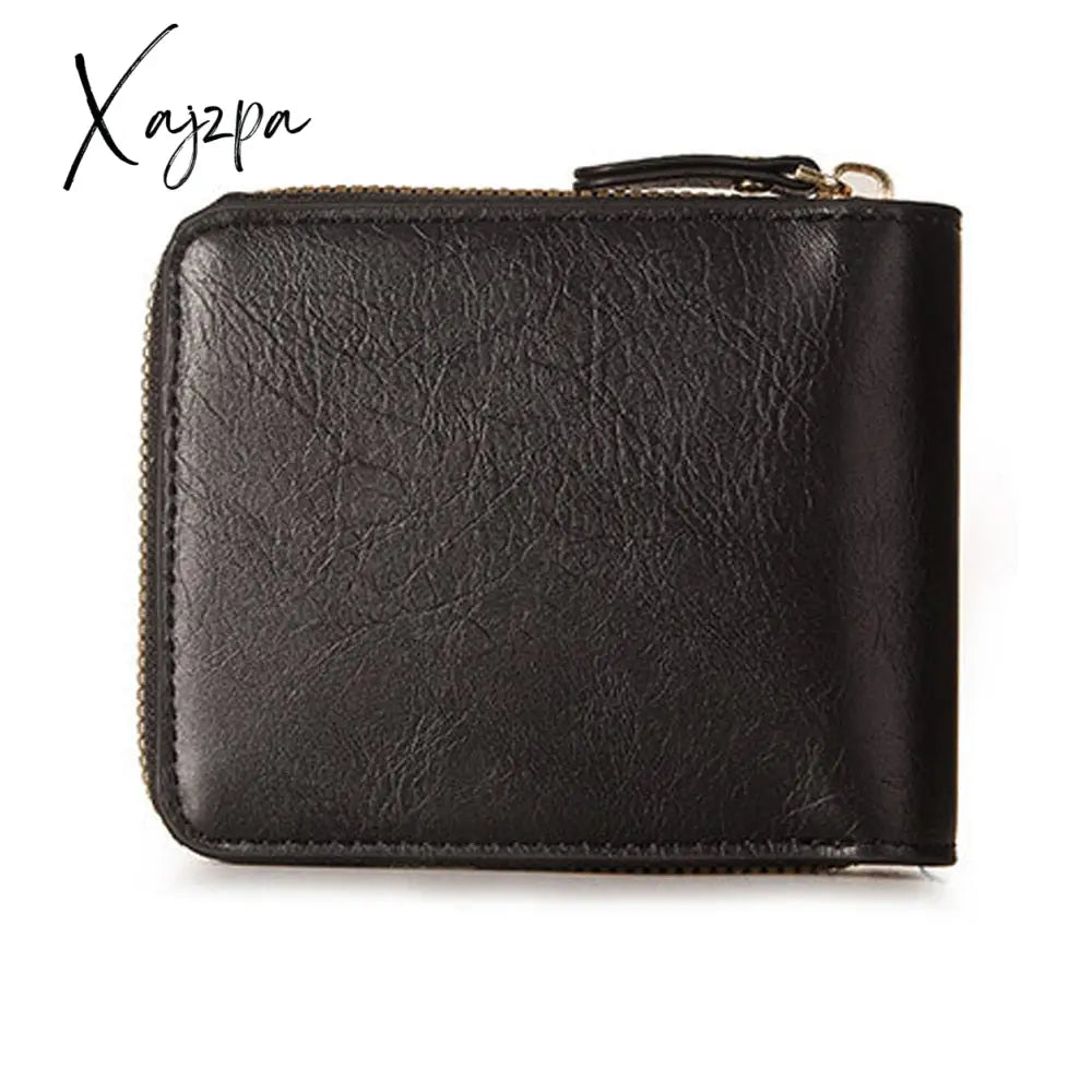 Xajzpa - Mini Men Short Wallet Buckle Coin Purses Pouch Pocket Credit/Id Card Holder Zipper Bifold