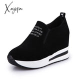 Xajzpa - New Flock Increasing Shoes High Heels Lady Casual Black Women Sneakers Leisure Platform
