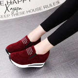 Xajzpa - New Flock Increasing Shoes High Heels Lady Casual Black Women Sneakers Leisure Platform