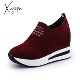 Xajzpa - New Flock Increasing Shoes High Heels Lady Casual Black Women Sneakers Leisure Platform