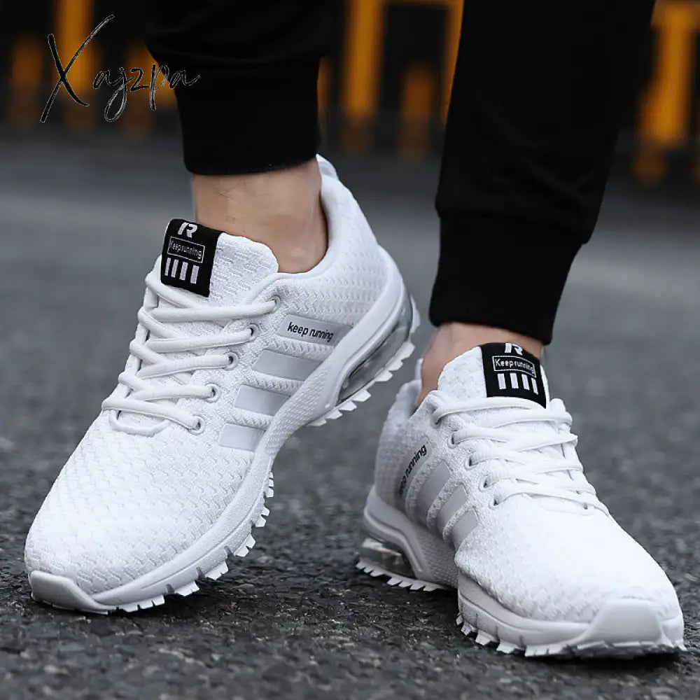 Xajzpa - New Men Shoes Casual White Sneakers Mens Trainers Air Cushion Leisure Blue Tenis Masculino