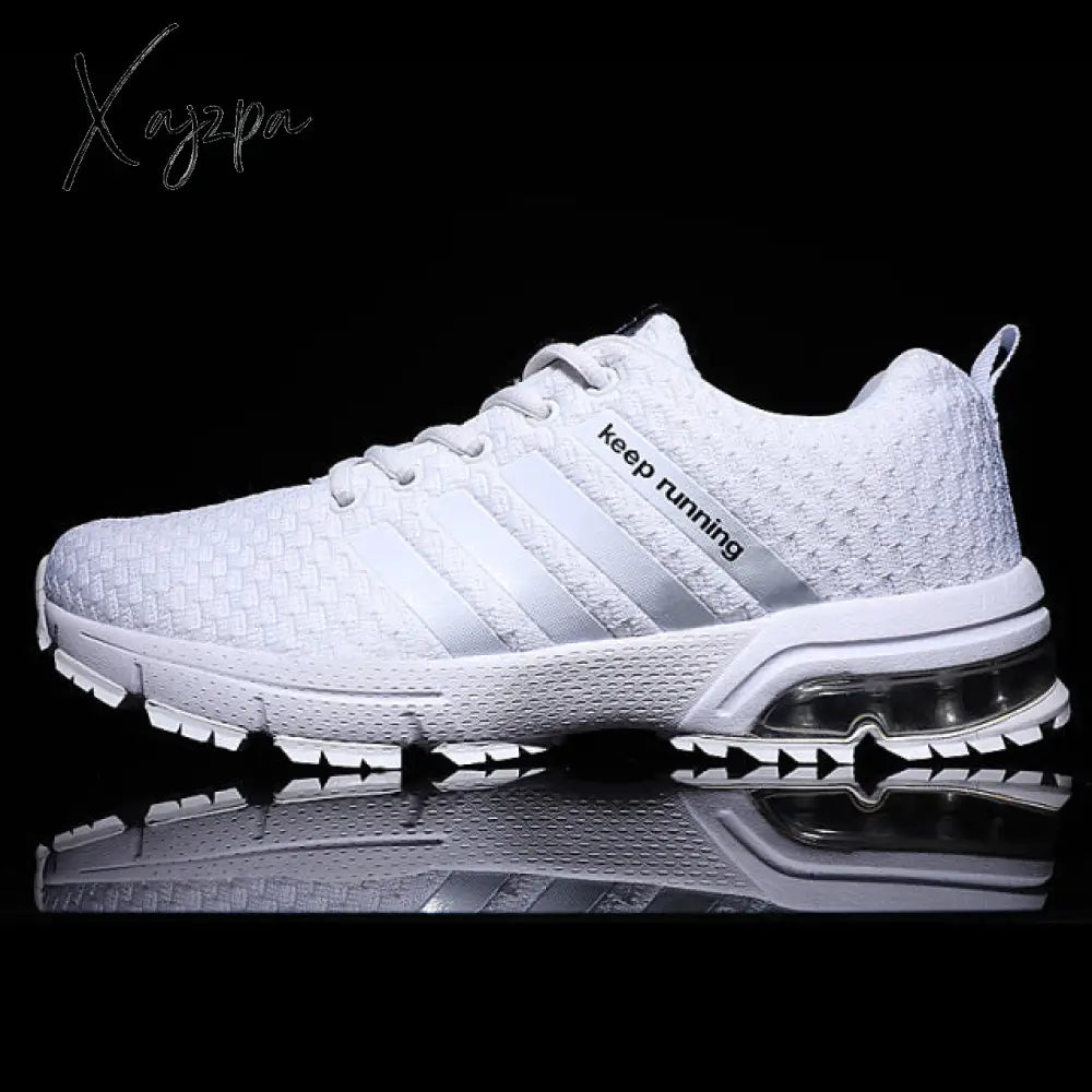 Xajzpa - New Men Shoes Casual White Sneakers Mens Trainers Air Cushion Leisure Blue Tenis Masculino
