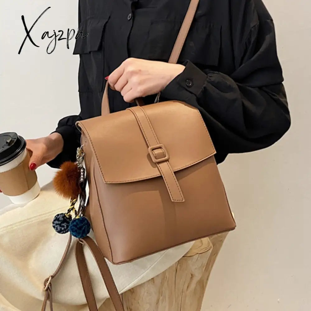 Xajzpa - New Multifunction Backpack Women Leather Backpacks Small School Bags For Teenage Girls