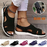Xajzpa - New Summer Women Sandals Sexy Shoes Crystal Casual Woman Flats Buckle Strap Ladies Fashion Beach Shoe Big Size