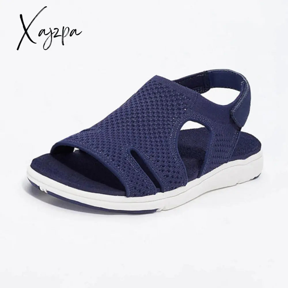 Xajzpa - New Summer Women Sandals Sexy Shoes Crystal Casual Woman Flats Buckle Strap Ladies Fashion